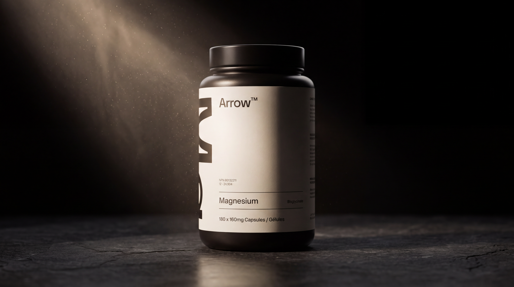 Arrow bottle under light
