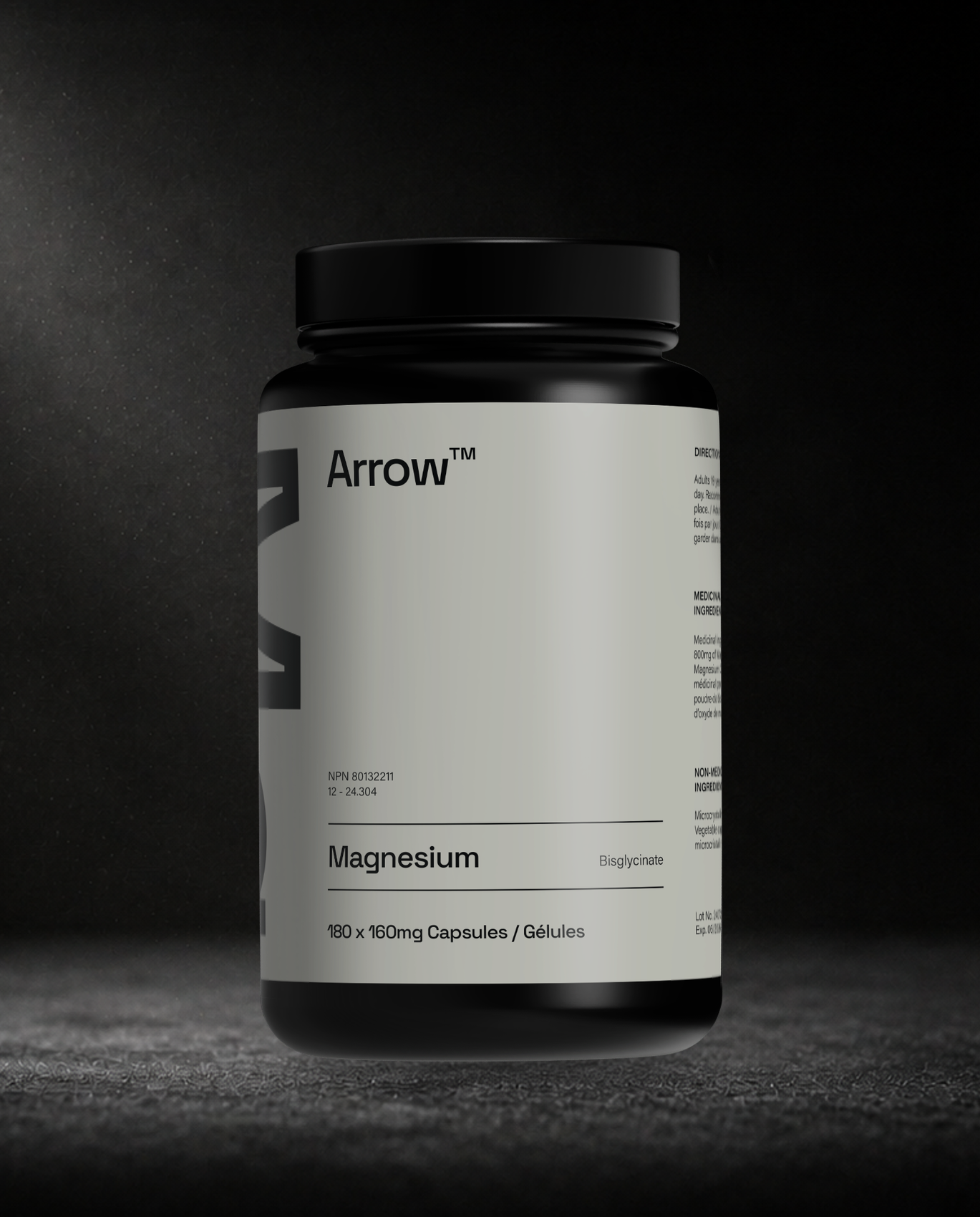 Arrow bottle under light